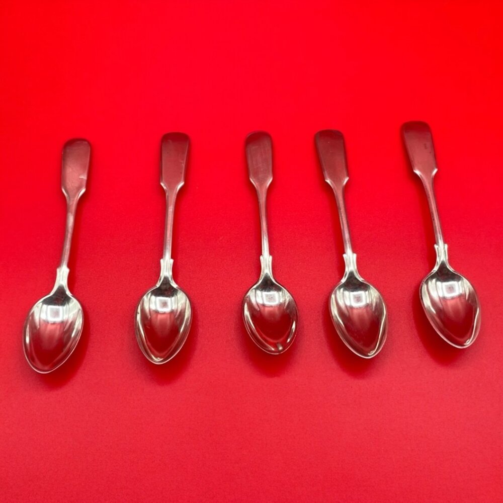 Set of 5 Elegant Sterling Silver Spoons